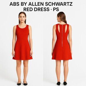 ABS Allen Schwartz Red Sleeveless Fit & Flare Dress PS